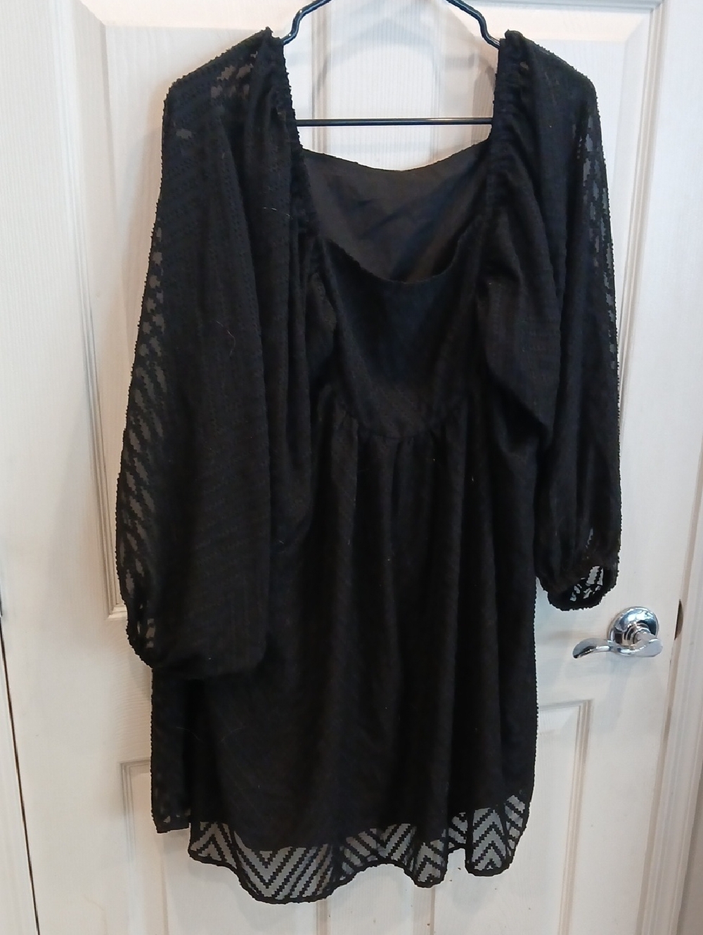 5/25 Black Lace Long Sleeve Mini Dress